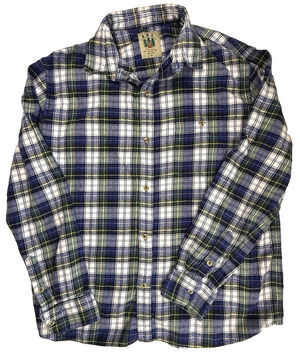 Cozy Cabin Flannels Kiel James Patrick XL blue plaid Cottagecore Outdoors Preppy